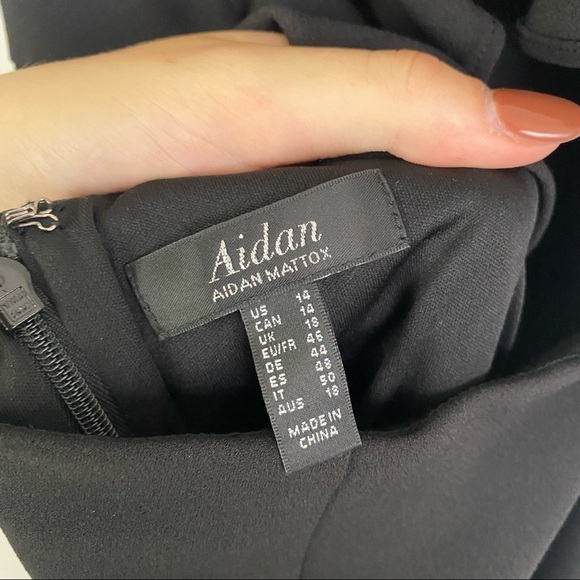 AIDAN BY AIDAN MATTOX black ruffle open back mini dress - Picture 8 of 10